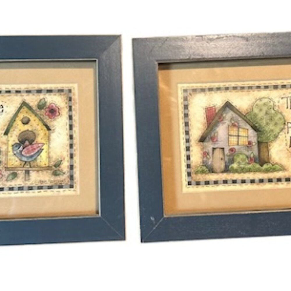 Garden Ridge Set of 2 Home Decor Wall Pictures-8 in.X9.5 in.-Glass Fronts